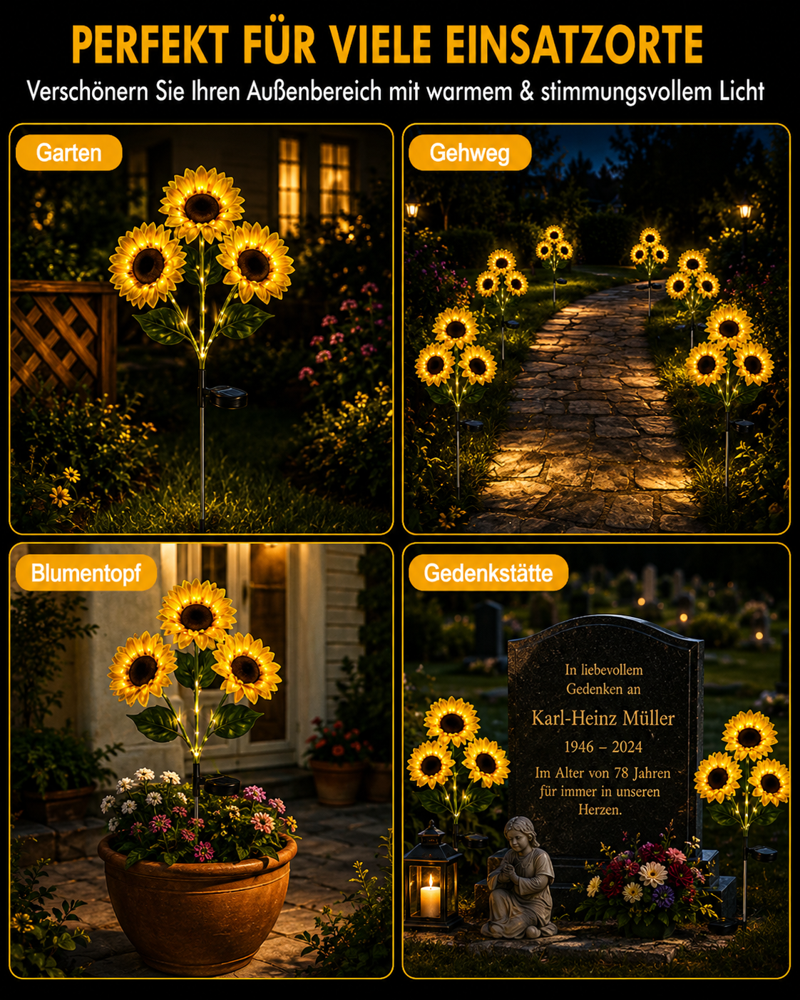 Everlumi™ Solar-Sonnenblumenlichter